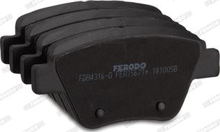 Ferodo FDB4316-D - Гальмівні колодки, дискові гальма autozip.com.ua