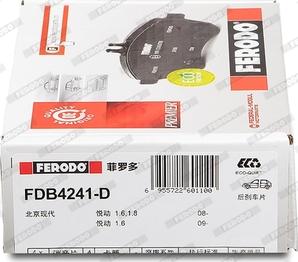 Ferodo FDB4241-D - Гальмівні колодки, дискові гальма autozip.com.ua