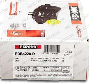 Ferodo FDB4220-D - Гальмівні колодки, дискові гальма autozip.com.ua