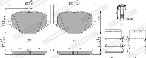 Ferodo FDB5422 - Гальмівні колодки, дискові гальма autozip.com.ua