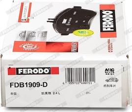 Ferodo FDB1909-D - Гальмівні колодки, дискові гальма autozip.com.ua