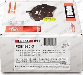 Ferodo FDB1980-D - Гальмівні колодки, дискові гальма autozip.com.ua