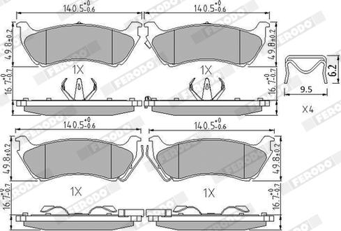 Ferodo FDB1401 - Гальмівні колодки, дискові гальма autozip.com.ua