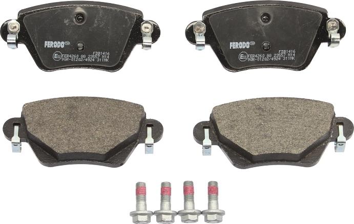 Ferodo FDB1416 - Гальмівні колодки, дискові гальма autozip.com.ua
