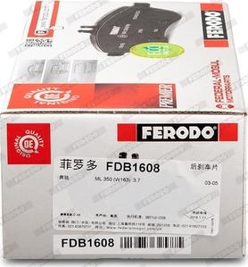 Ferodo FDB1608 - Гальмівні колодки, дискові гальма autozip.com.ua
