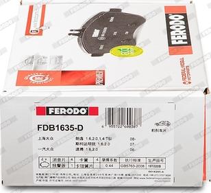 Ferodo FDB1635-D - Гальмівні колодки, дискові гальма autozip.com.ua