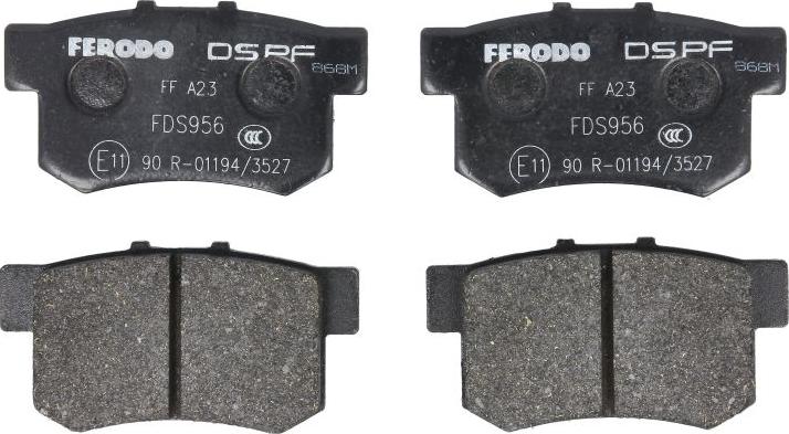 Ferodo FDS956 - Гальмівні колодки, дискові гальма autozip.com.ua