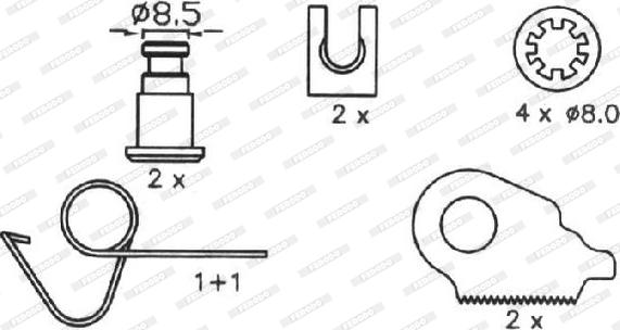 Ferodo FSB215 - Комплект гальм, барабанний механізм autozip.com.ua