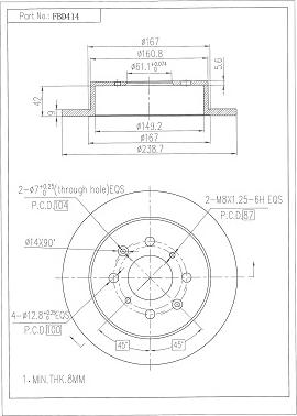 FI.BA FBD414 - Гальмівний диск autozip.com.ua