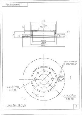 FI.BA FBD487 - Гальмівний диск autozip.com.ua