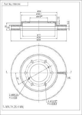 FI.BA FBD194 - Гальмівний диск autozip.com.ua