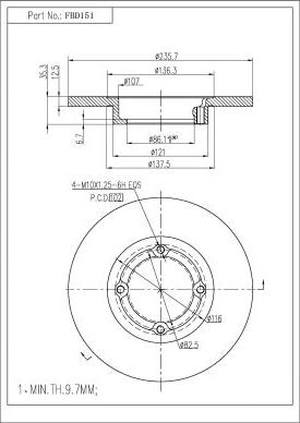 FI.BA FBD151 - Гальмівний диск autozip.com.ua