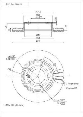 FI.BA FBD109 - Гальмівний диск autozip.com.ua