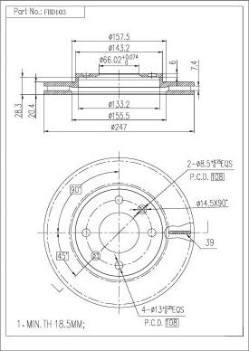 FI.BA FBD103 - Гальмівний диск autozip.com.ua