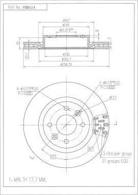 FI.BA FBD114 - Гальмівний диск autozip.com.ua