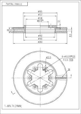 FI.BA FBD112 - Гальмівний диск autozip.com.ua