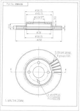 FI.BA FBD135 - Гальмівний диск autozip.com.ua