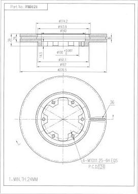 FI.BA FBD121 - Гальмівний диск autozip.com.ua