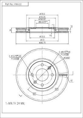 FI.BA FBD122 - Гальмівний диск autozip.com.ua