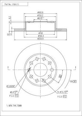 FI.BA FBD171 - Гальмівний диск autozip.com.ua