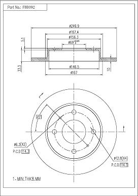 FI.BA FBD392 - Гальмівний диск autozip.com.ua