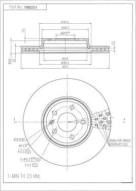 FI.BA FBD374 - Гальмівний диск autozip.com.ua