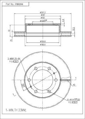 FI.BA FBD204 - Гальмівний диск autozip.com.ua