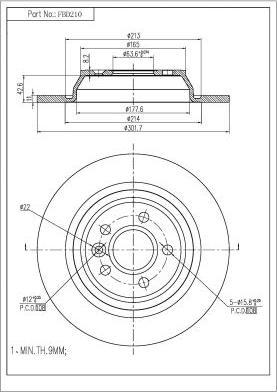 FI.BA FBD210 - Гальмівний диск autozip.com.ua