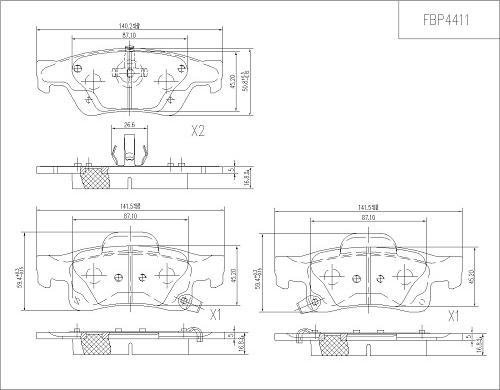 FI.BA FBP4411 - Гальмівні колодки, дискові гальма autozip.com.ua