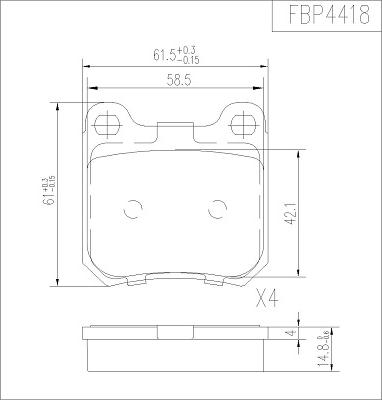 FI.BA FBP4418 - Гальмівні колодки, дискові гальма autozip.com.ua