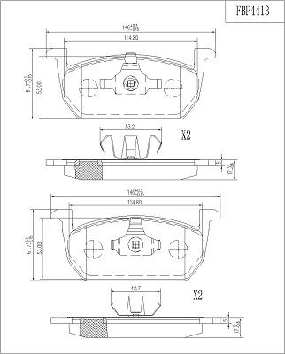 FI.BA FBP4413 - Гальмівні колодки, дискові гальма autozip.com.ua