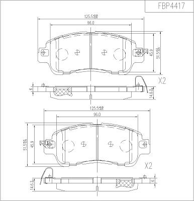 FI.BA FBP4417 - Гальмівні колодки, дискові гальма autozip.com.ua