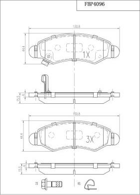 FI.BA FBP4096 - Гальмівні колодки, дискові гальма autozip.com.ua