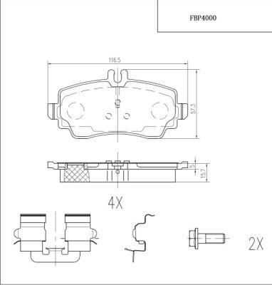 FI.BA FBP4000 - Гальмівні колодки, дискові гальма autozip.com.ua