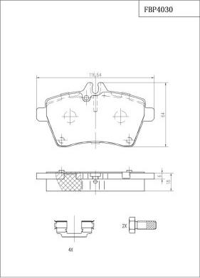 FI.BA FBP4030 - Гальмівні колодки, дискові гальма autozip.com.ua