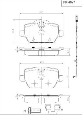 FI.BA FBP4027 - Гальмівні колодки, дискові гальма autozip.com.ua