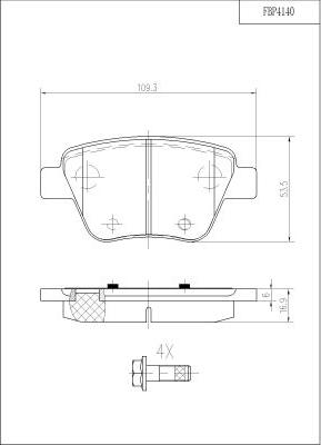 FI.BA FBP4140 - Гальмівні колодки, дискові гальма autozip.com.ua