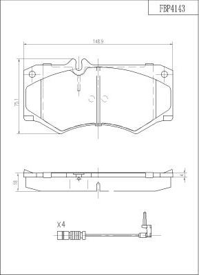 FI.BA FBP4143 - Гальмівні колодки, дискові гальма autozip.com.ua