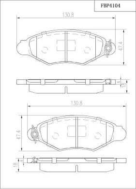 FI.BA FBP4104 - Гальмівні колодки, дискові гальма autozip.com.ua