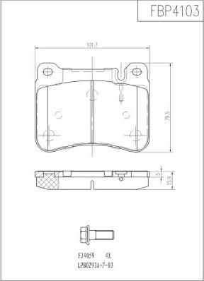 FI.BA FBP4103 - Гальмівні колодки, дискові гальма autozip.com.ua