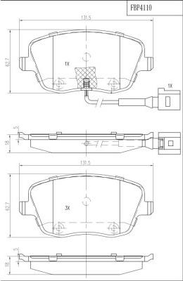 FI.BA FBP4110 - Гальмівні колодки, дискові гальма autozip.com.ua