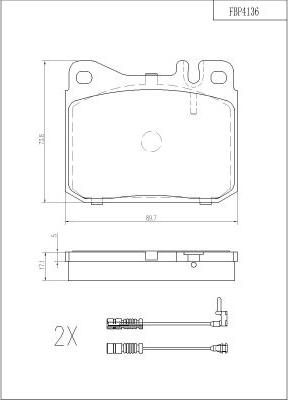 FI.BA FBP4136 - Гальмівні колодки, дискові гальма autozip.com.ua