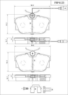 FI.BA FBP4123 - Гальмівні колодки, дискові гальма autozip.com.ua