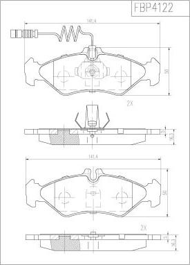 FI.BA FBP4122 - Гальмівні колодки, дискові гальма autozip.com.ua