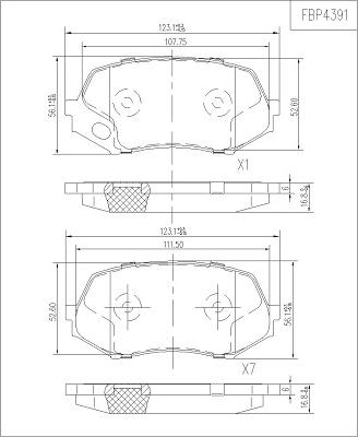 FI.BA FBP4391 - Гальмівні колодки, дискові гальма autozip.com.ua