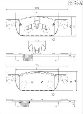 FI.BA FBP4392 - Гальмівні колодки, дискові гальма autozip.com.ua