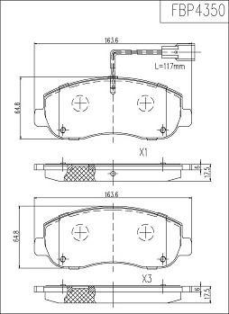 FI.BA FBP4350 - Гальмівні колодки, дискові гальма autozip.com.ua