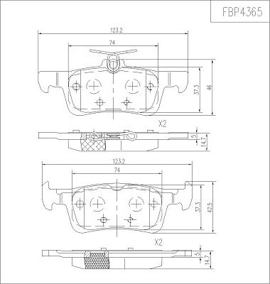 FI.BA FBP4365 - Гальмівні колодки, дискові гальма autozip.com.ua