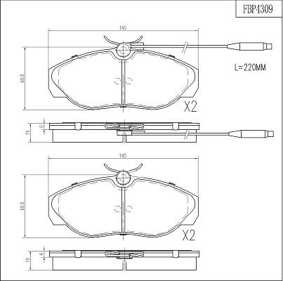 FI.BA FBP4309 - Гальмівні колодки, дискові гальма autozip.com.ua