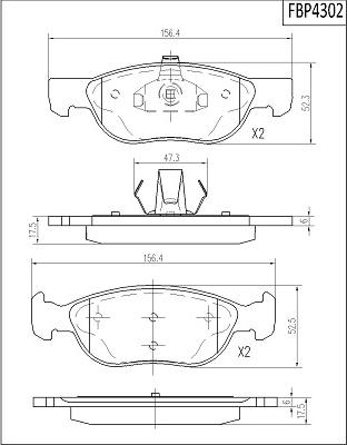 FI.BA FBP4302 - Гальмівні колодки, дискові гальма autozip.com.ua